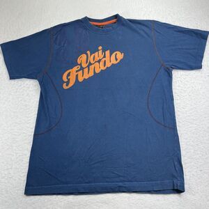 Nike Dri Fit Men's Large "Vai Fundo" Blue Athletic Short Sleeve Graphic T Shirt